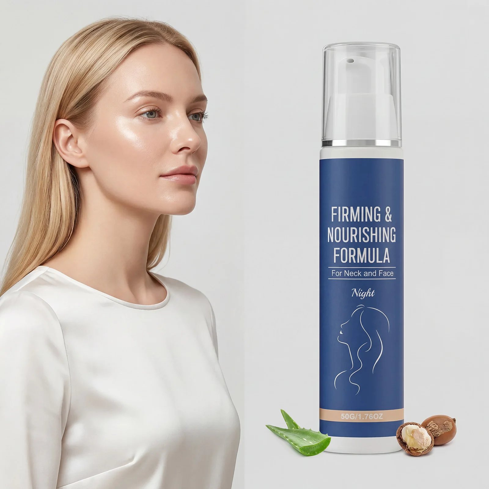 Crema de Noche Reafirmante y Nutritiva - Reafirma los contornos de la piel, calma la piel, hidratación profunda, crema de noche ligera reparadora y reafirmante