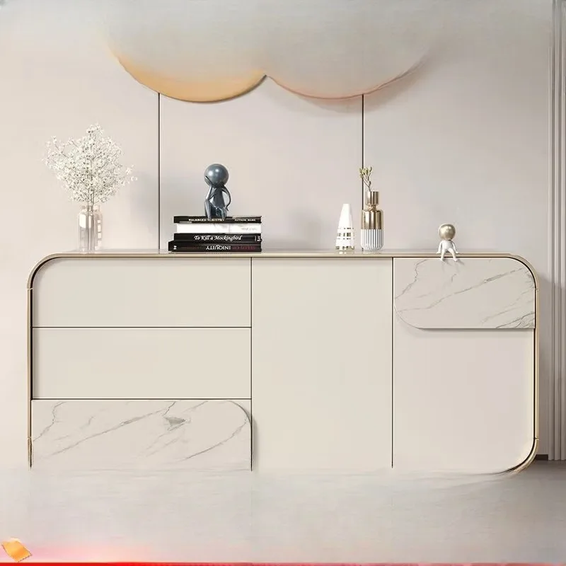 

Entrance cabinet, light luxury Italian marble dining side cabinet