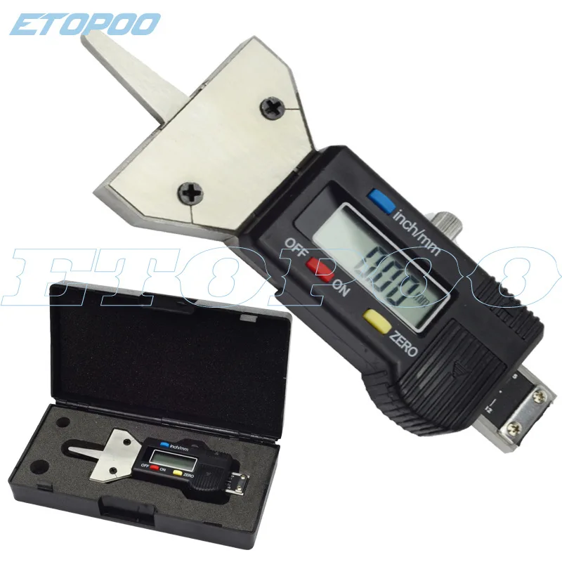 0-25.4mm/0-1'' Electronic Digital Display Tire Tread Depth Caliper 0-25mm Metal Ruler Body Measurement Tread Depth Gauge