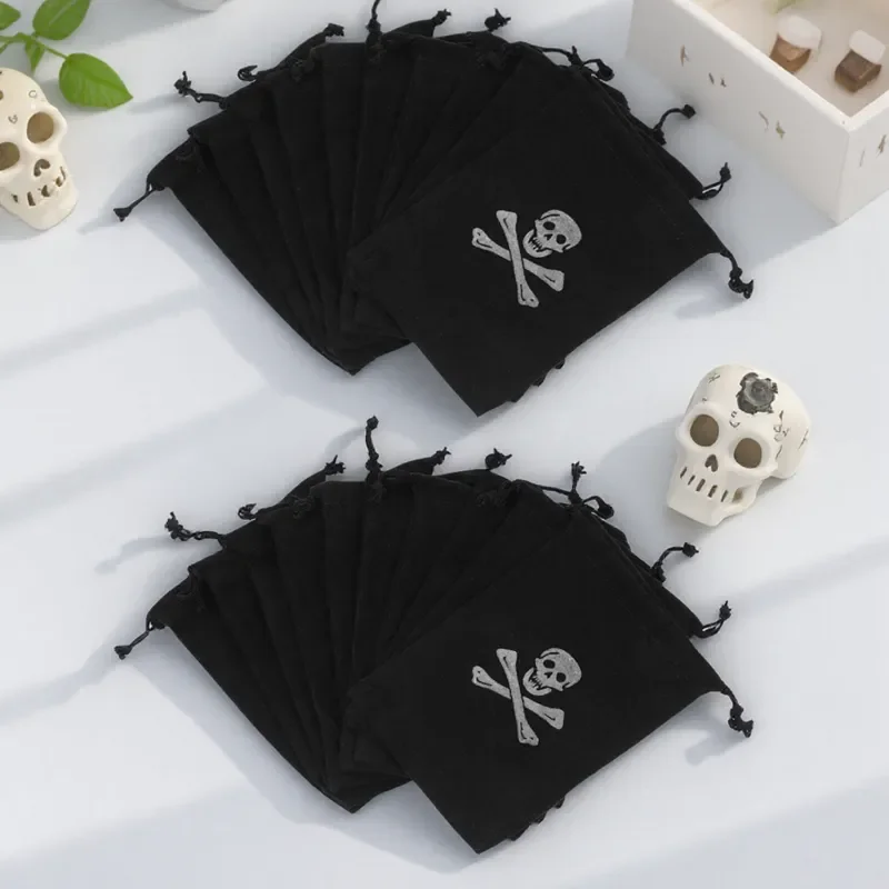 

20 Pcs Pirate Skull Halloween Drawstring Bags 15 5x11 5 for Coins Candy Party Favor Gift Small Storage Bag