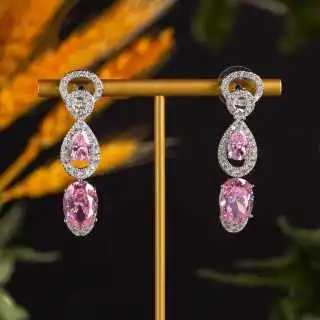 

HIBRIDE New Exquisite Fashion Multicolor Earrings Women's Dress Decoration Light Luxury Jewelry Nigerian Wedding Party Gift E372