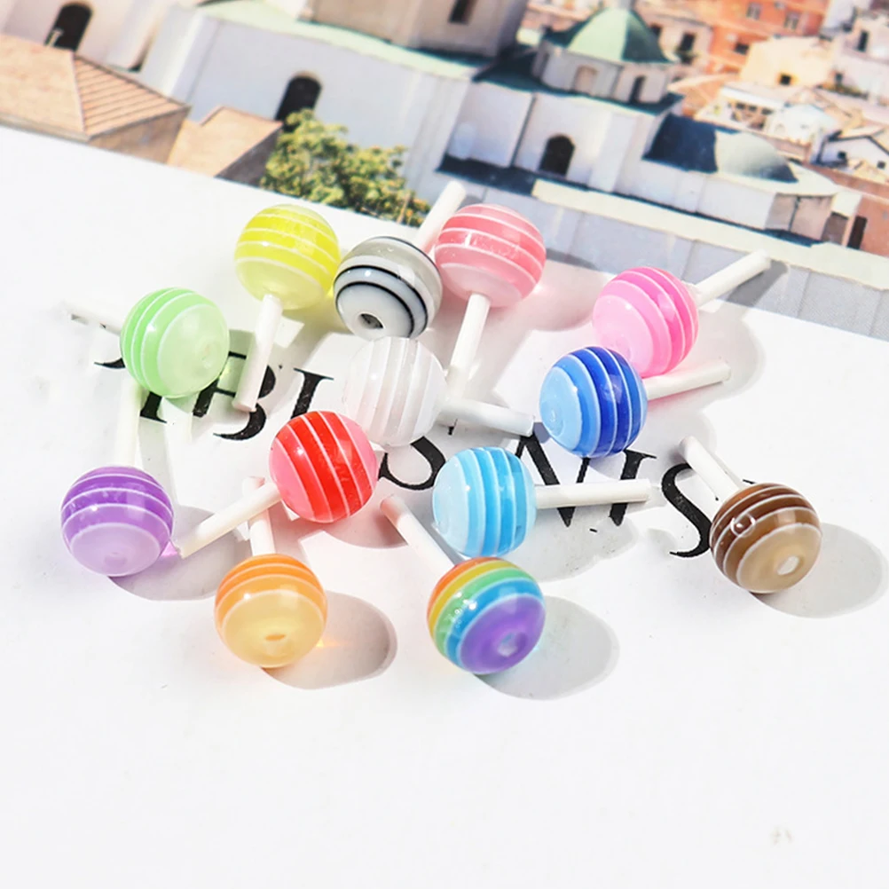 

50 Pcs Mini Lollipops Simulation Fake Colorful Decor Supplies for House Kitchen Dining Room Candy Sweets Decor