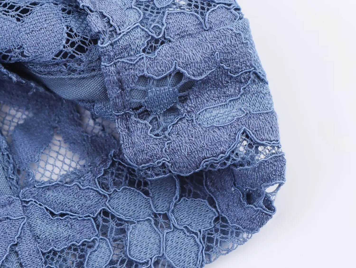 女性ブルーレースブレザーエレガントなシングルボタンディープ V ネックコートスーツジャケット