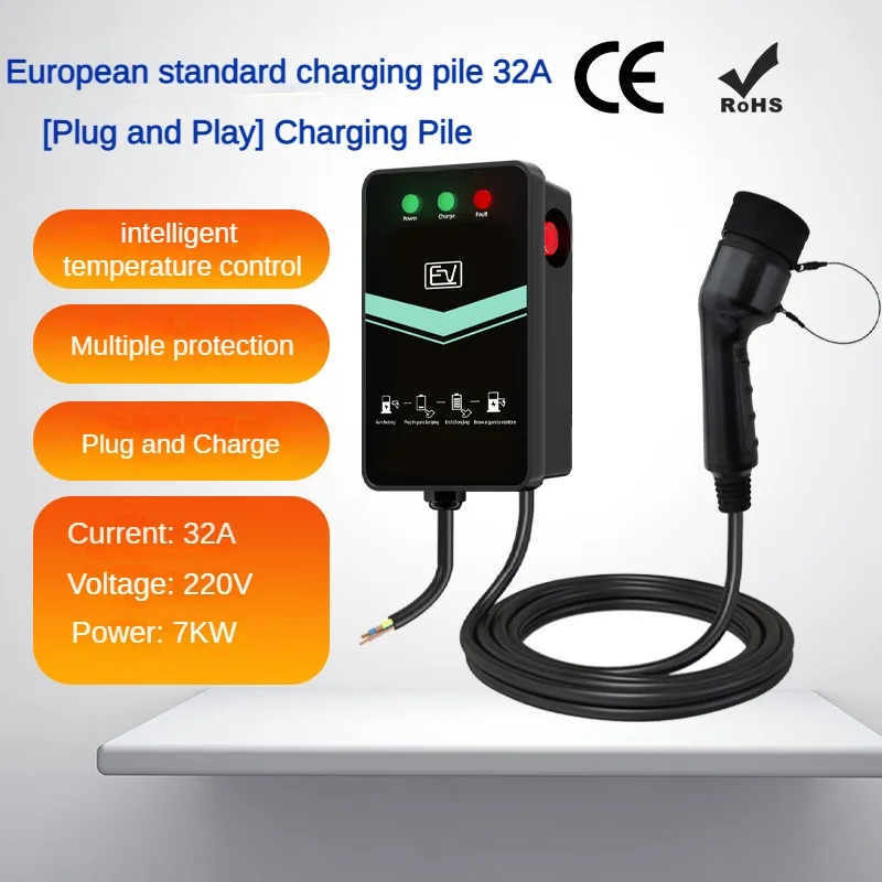 CE manufacturers new energy vehicle charging pile home car European standard AC plug and charge 32A charging pile