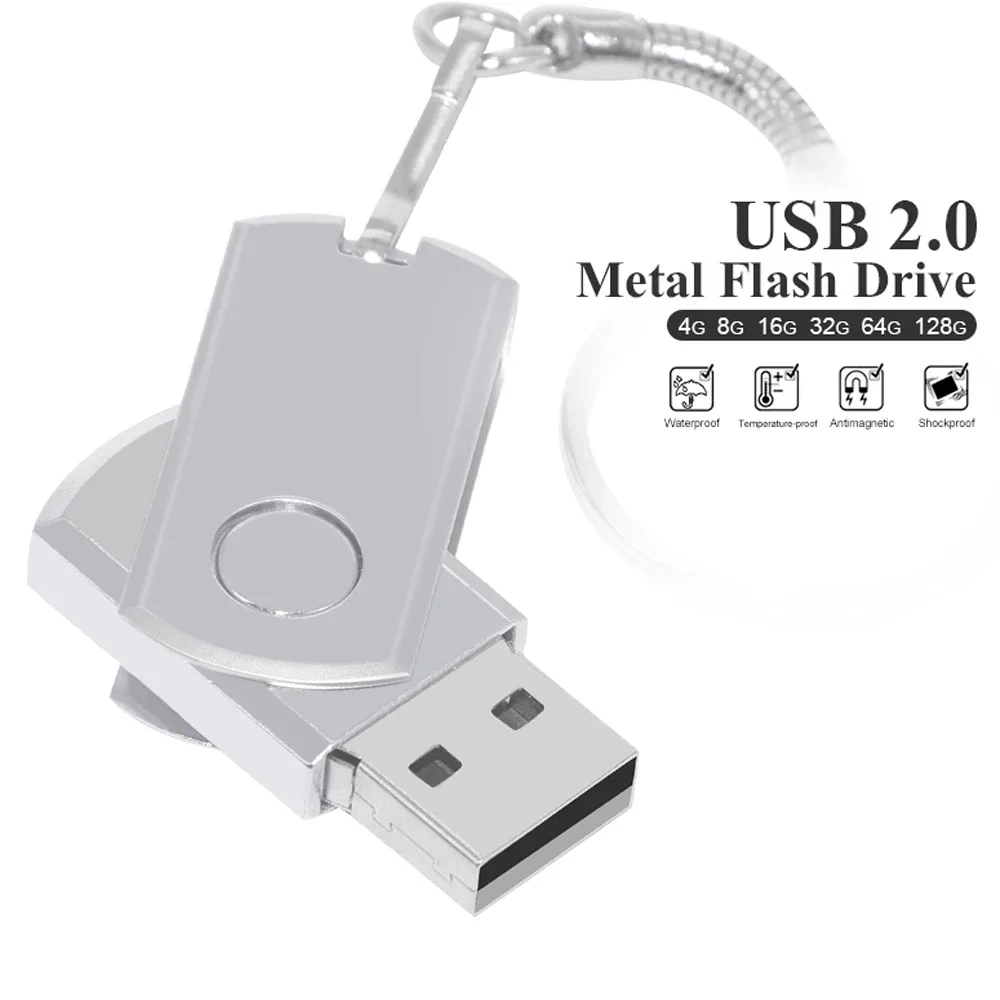 Flash Drive With Micro usb Adapter 2 in 1 Metal Stainless Steel Pendrive 2.0 8GB 16GB 32GB 64GB 128GB Waterproof U stick