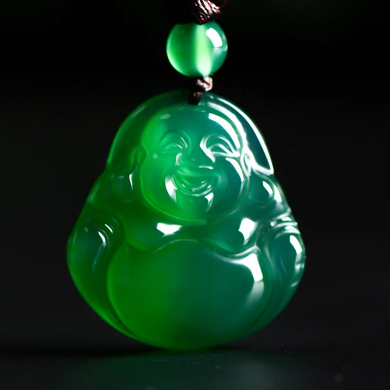 Sgarit Fashion Jewelry Brazil Ice Green Chalcedony Buddha Pendant Agate Nephrite Hetian Jasper Jade Pendant Jewellery