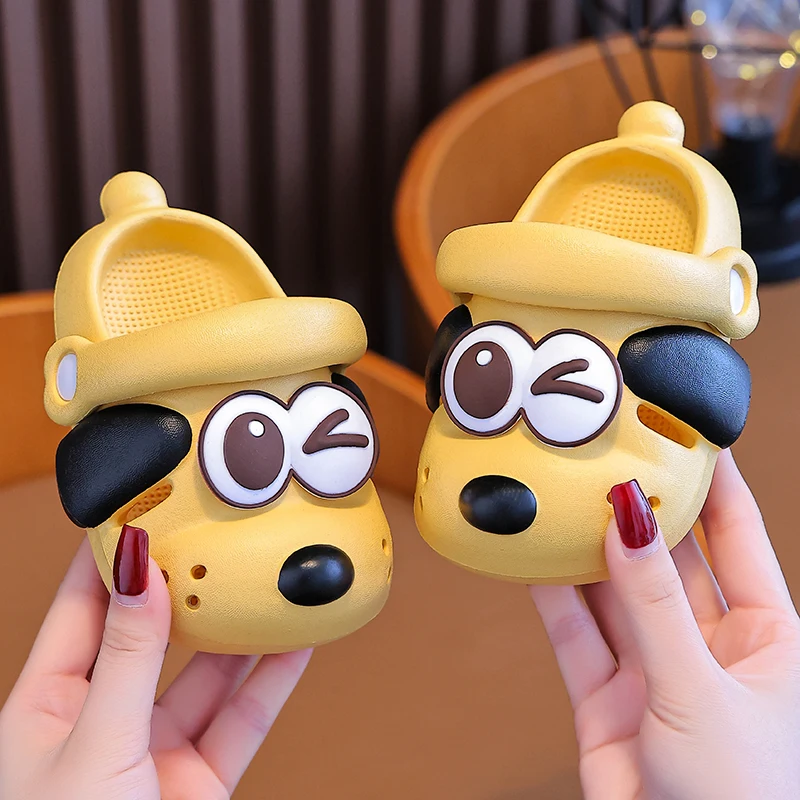 Summer Aged 1-5 Children Slippers Cute Cartoon Puppy Sandals For Boys Girl Flip Flops Non-Slip Toddler Home Kids Garden Shoes