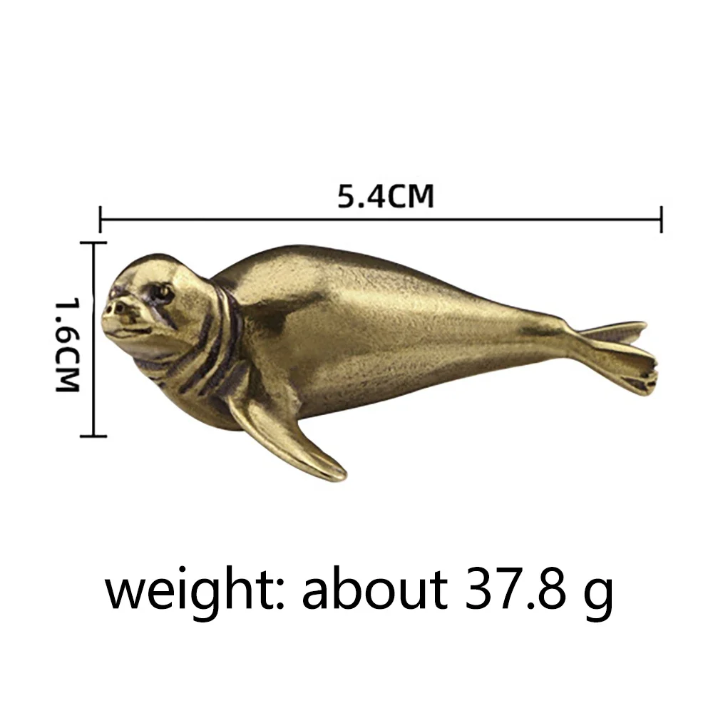 Animal Brass Seal Metal Figurine Creative Marine Organism Tea Pet Desk Decoration Home Decor Crafts Collection