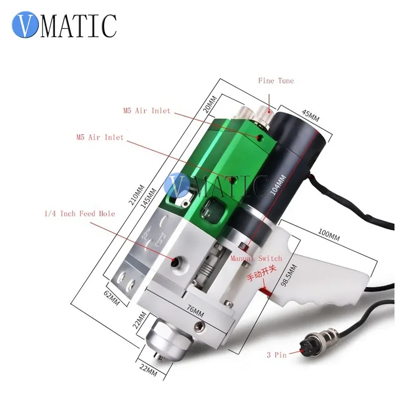 Free Shipping Big Flow AB Mixing Dynamic Two Cylinder Pneumatic Dispense Fluid Valve With Fine Tune