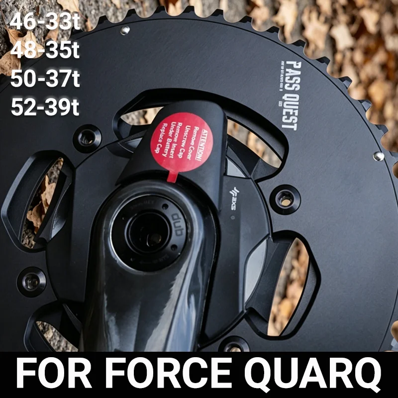 

PASS QUEST 107BCD Chainring 4 Bolt For Sram Force 46 33 48 35 Quarq Power Meter 2x AXS 12s Double Dish Chain Ring