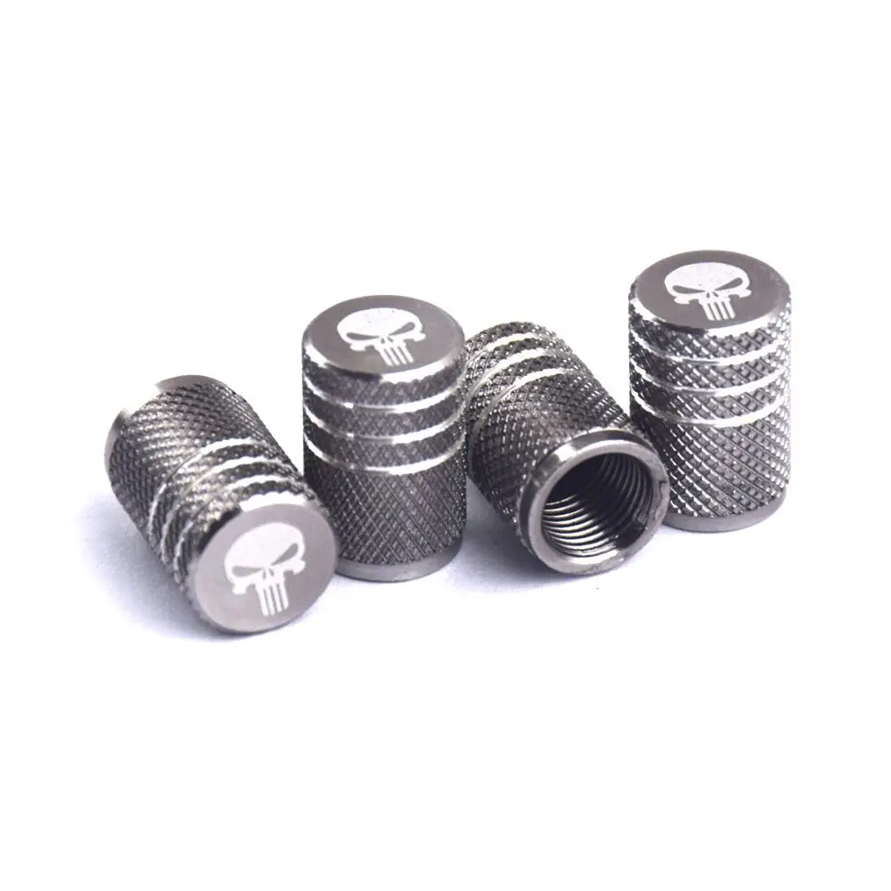 4Pcs/Set Car Truck Motorcycle Bicycle Valve Stem Cover Universal Skull Alu-alloy Tire Valve Caps