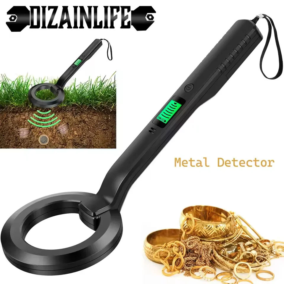 Nuevo Detector de Metales portátil con pantalla LED, escáner de Metal de alta sensibilidad, puntero dorado y plateado, bobina de búsqueda, herramienta de detección de metales