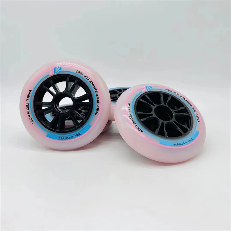 Professional Speed Wheels for Kids Field Track Race Dual Core 64A 85A Indoor Track Racing Rodas 90mm 100mm 110mm 2-Layers PU