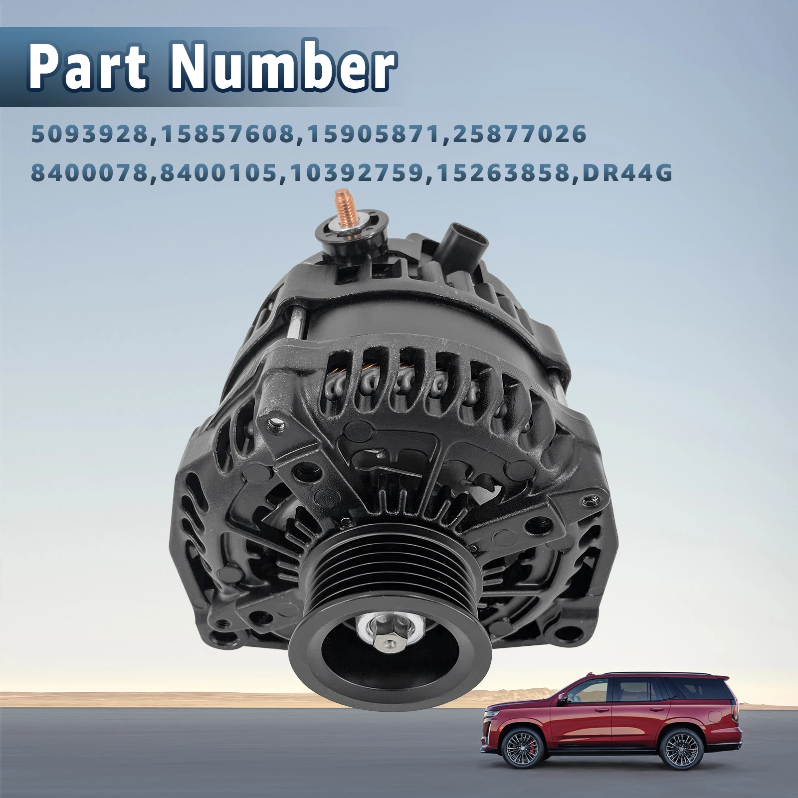 Alternator 300A 14V High Output for Cadillac Escalade GMC Yukon,Chevy C K Silverado Truck 6.2L 2007- 2014