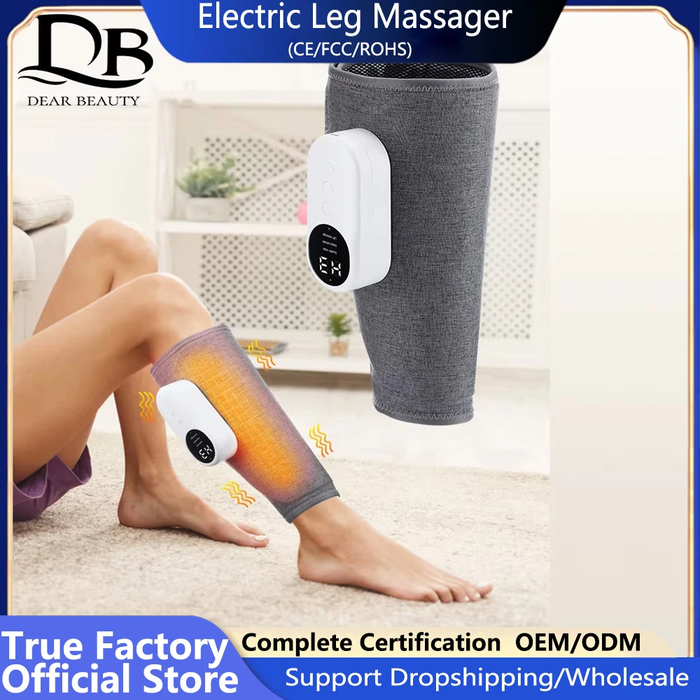 Electric Leg Massager Calf Air Pressure Hot Compress Relax Muscles Relieve Soreness Pain Dispel Fatigue Drive Cold Wireless