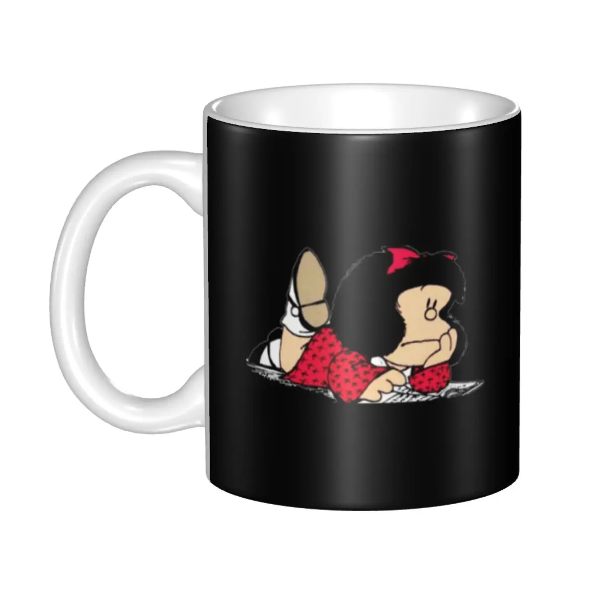 Cute Mafalda Coffee Mugs DIY Customized Argentine Cartoon Quino Comic Ceramic Milk Tea Mug