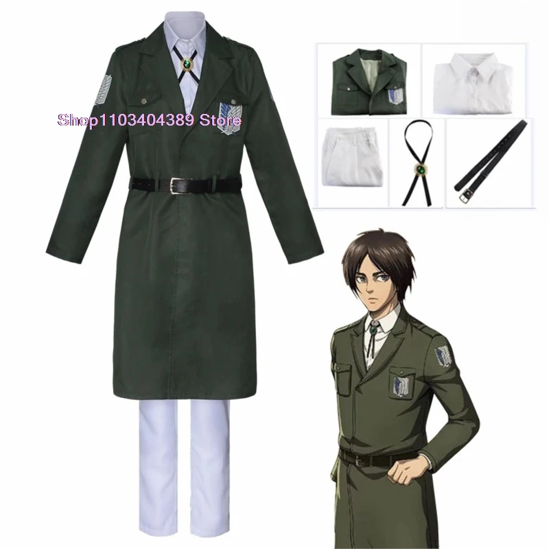 Attack on Titan Eren Levi Cosplay Costume Women Men Shingeki No Kyojin Scouting Legion Soldier Jacket Coat Windbreaker Uniform