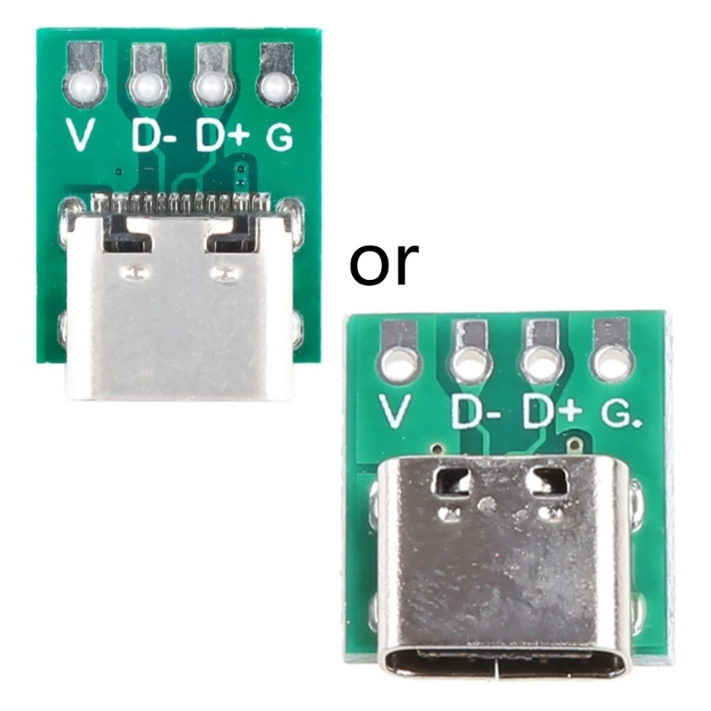 LXAF DIY USB 3.1 Type-C Female Socket Connector Replacement 16 Pin Test PCB Board Adapter for Data Line Wire Cable Transfer