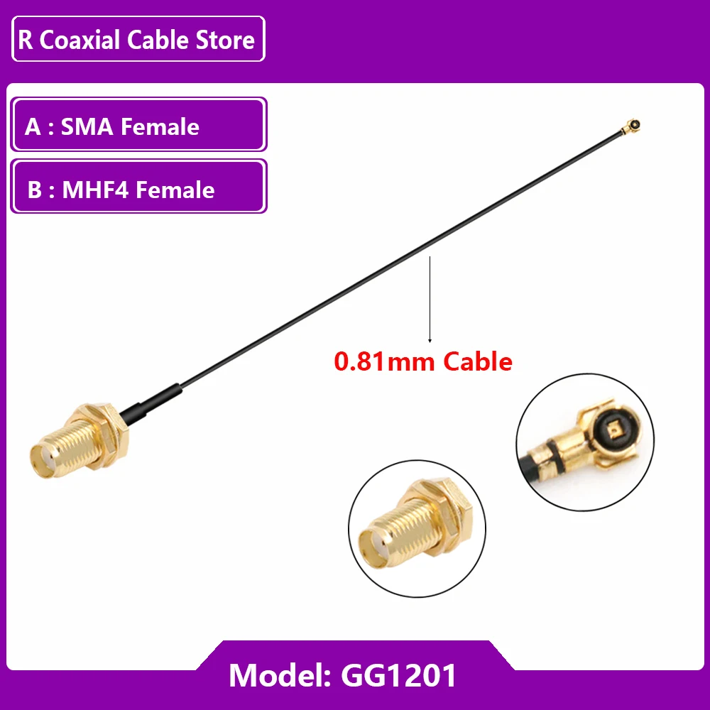 1 unidad de Cable RF de extensión Pigtail RG1.13mm 0,81mm SMA hembra a MHF U.FL hembra RP SMA macho para antena WIFI