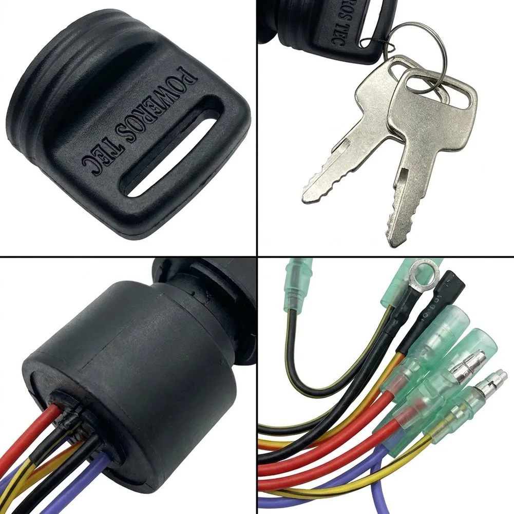 For Mercury-Compatible 6 Wire Ignition Switch with Key for Outboard Motors and Marine Electric Door Lock Use Black Finish