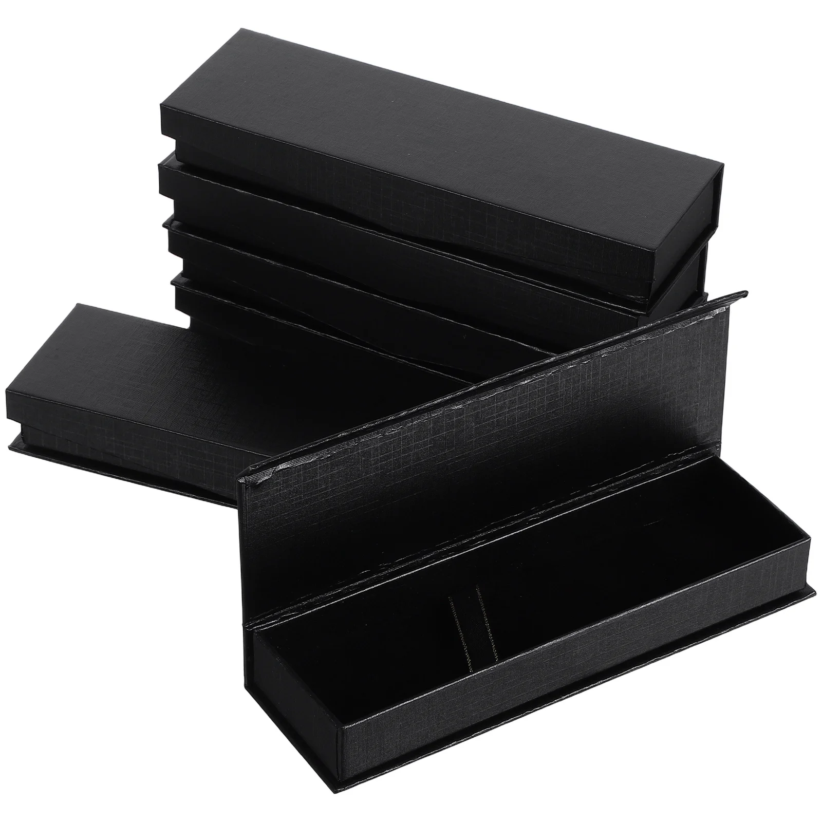 

6Pcs Pen Pencil Gift Box Black Flatware Storage Carry Organizer for Home School Backpack Pen Box