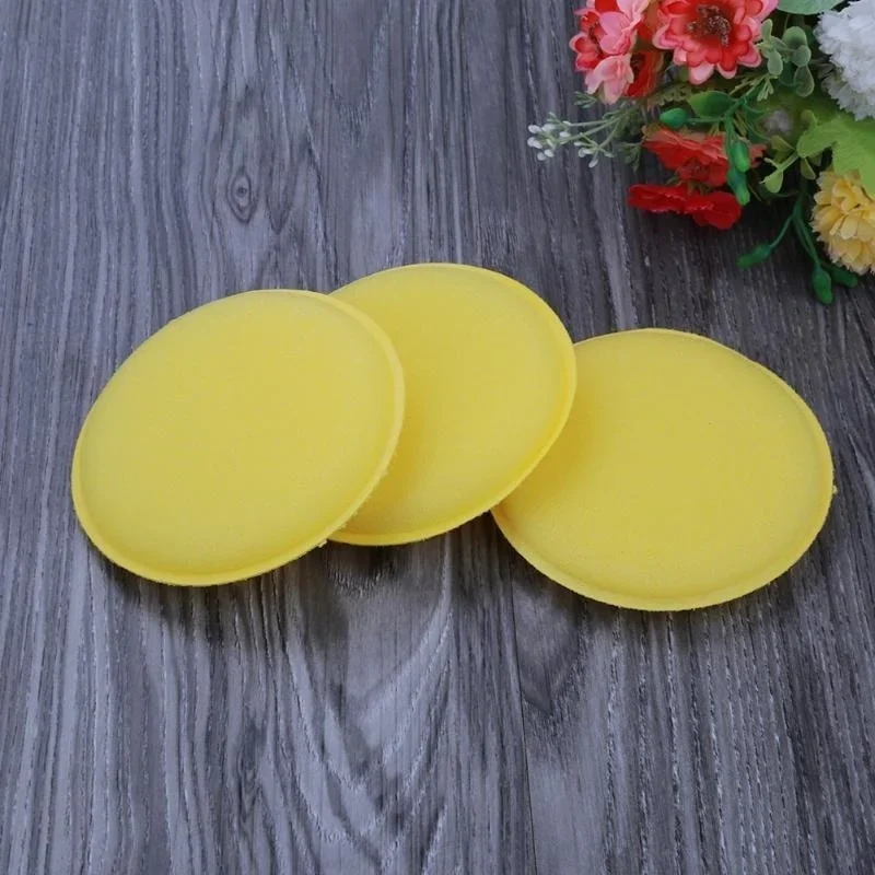 2026 12pcs/lot Car Vehicle Wax Polish Foam Sponge Hand Soft Wax Yellow Sponge Pad Buffer for Car Detailing Care Wash Clean