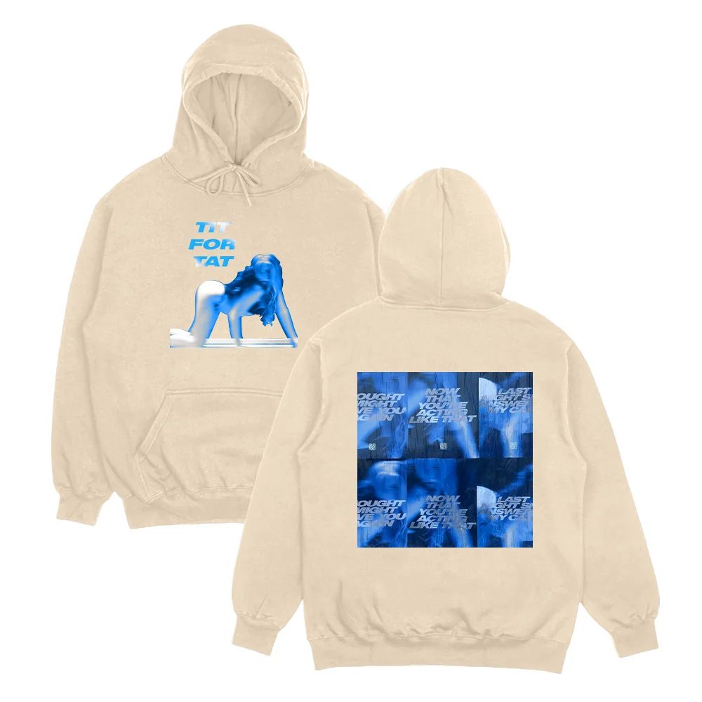 Tate McRae TIT VOOR TAT Nieuwe Album Hoodie heren Sweatshirt met lange mouwen Herfst/Winter Y2K Trui Straat Casual Loose Fit Kleding