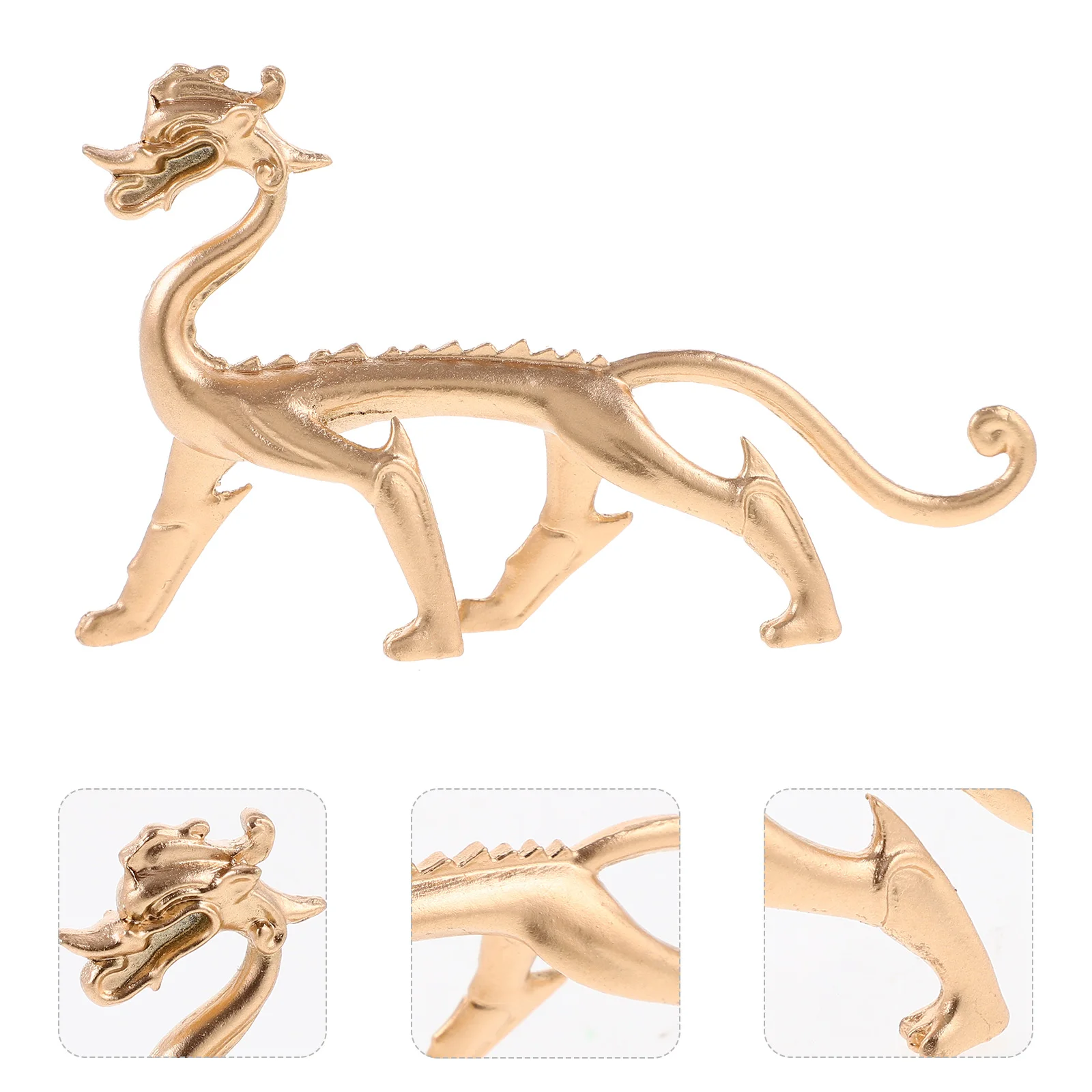 

Gold Walking Dragon Statue nament Alloy Material Practical Long Time Use Chinese Culture Good Health Longevity