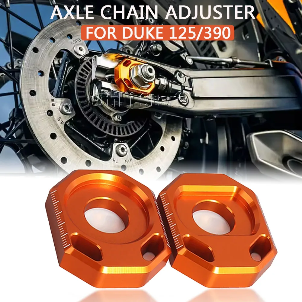 

Fit For Duke 390 DUKE 125 390Duke 125Duke 2024 2025 Motorcycle Rear Chain Adjuster Regulator Sliders Orange With Logo Kit