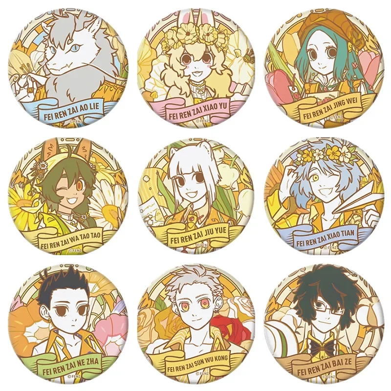 Tinplate Badge Anime Fan Peripherals Mirror Keychain Individually Packaged Brooch Anime Lapel Pins for Backpacks Clothes Jewelry