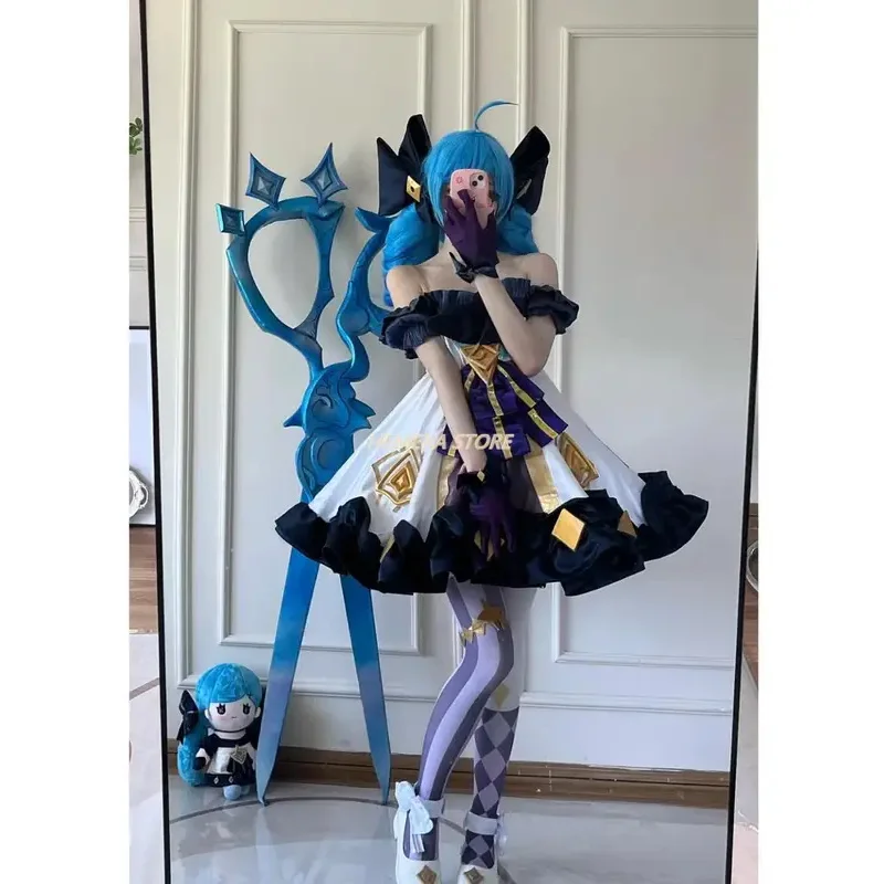 Lol League Of Legends Cos Gwen Lingluo Doll Cosplay Suit Dark Wind Lolita Girl Game Shoes Wig Role Play Sets