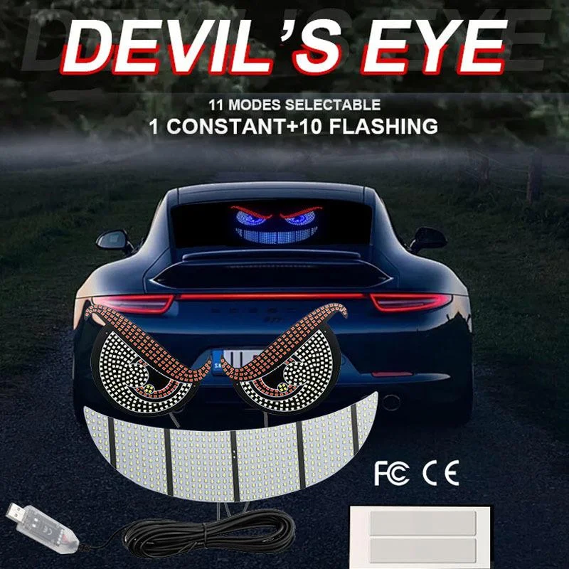 

Светодиодный задний предупредительный световой сигнал Red Devil's Eye, аксессуар для украшения атмосферы для автомобилей, тормоз высокой видимости и окружающее освещение