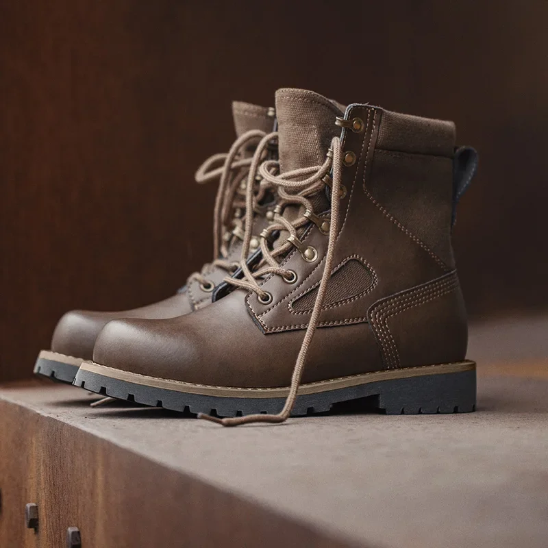 

Maden High-top Desert Boots Casual Ankle Combat Boots Durable Outsole Winter Fashion Hiking Shoes Men's Tatical Shoes