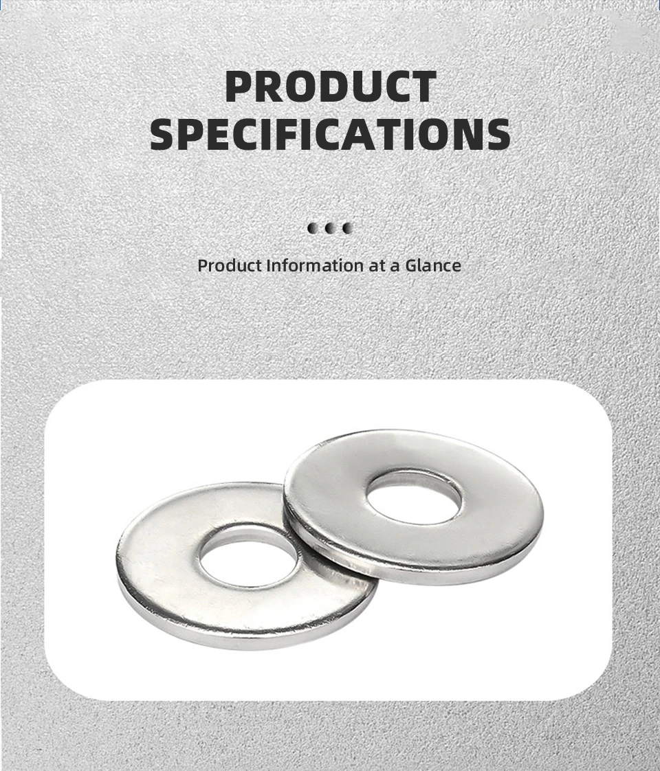 316 Edelstahl DIN9021 Große Flachscheiben Metall-Flachscheiben M2.5 M3 M4 M5 M6 M8 M10 M12 M14 M16 M20 – Detail 3