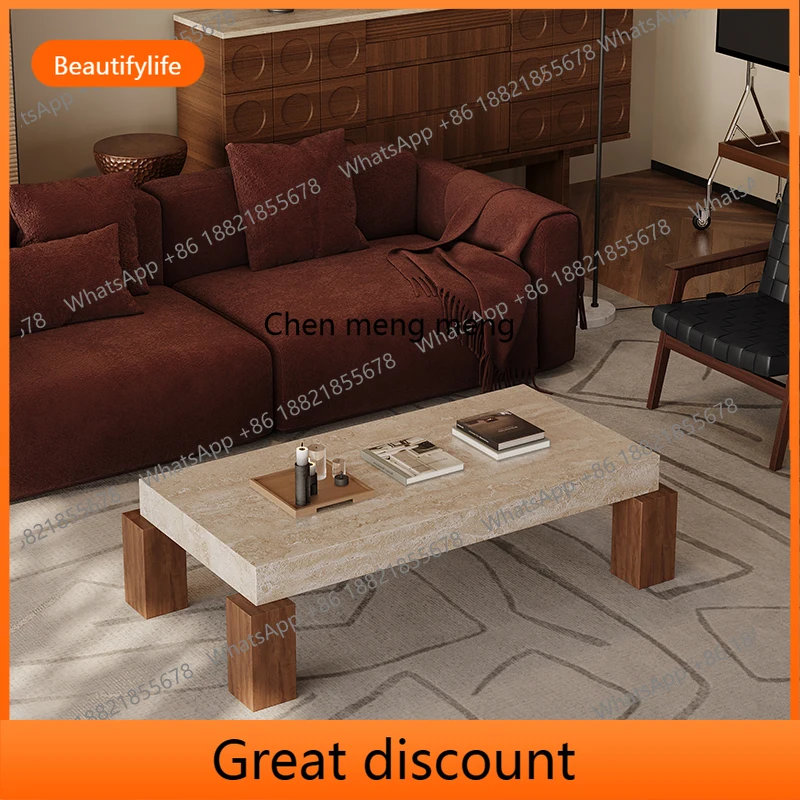 

M45 Retro, coffee table living room home marble table villa high-end luxury stone tea table