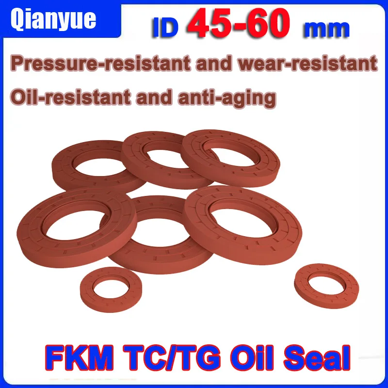 FKM TC/TG Öldichtung ID 45-60mm - Hochtemperatur- und Korrosionsbeständige Rotationswellendichtung für Pumpen/Getriebe (Glatter/Gewindeter Außendurchmesser) – Detail 2