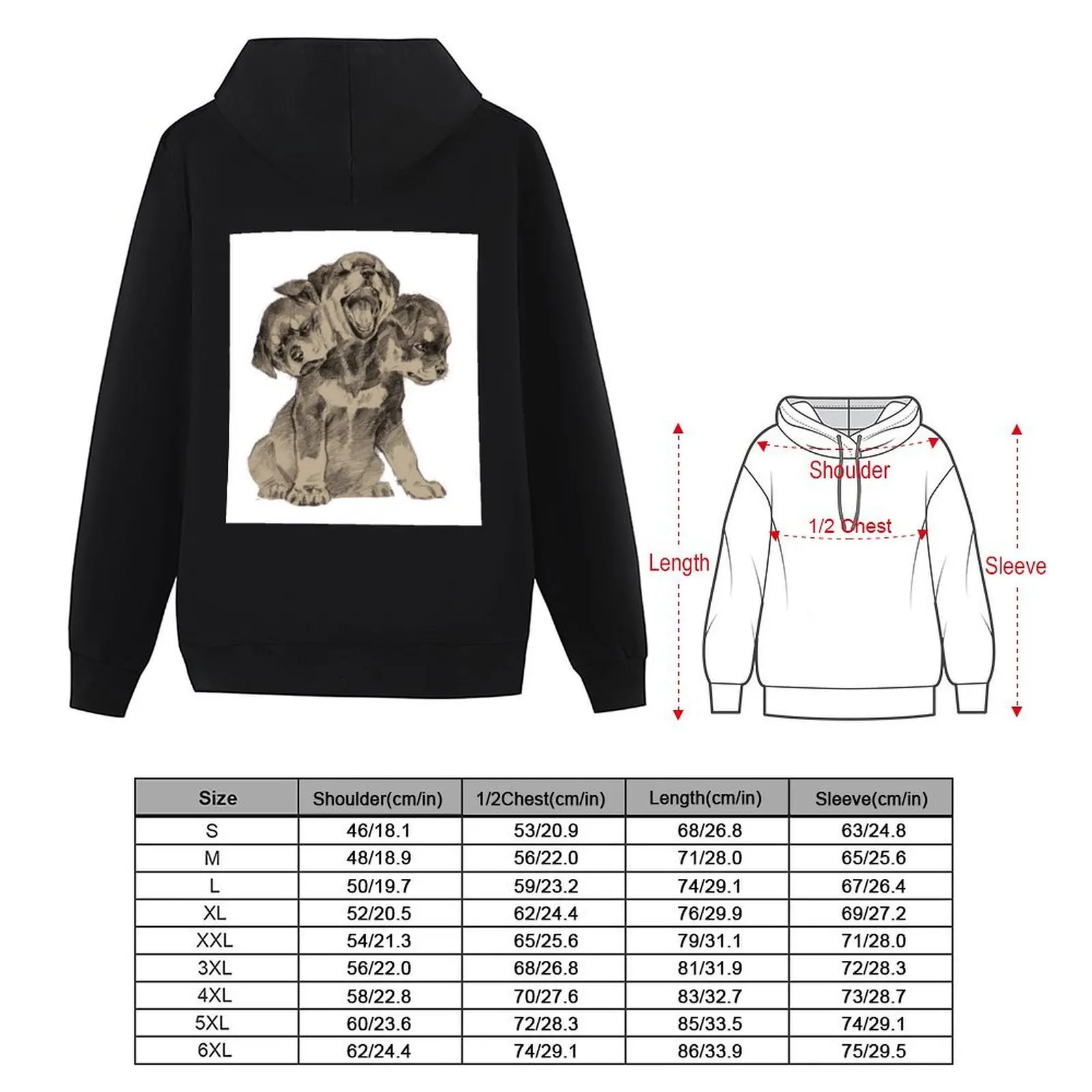 Cerberus puppy Hoodie mens clothing men's autumn clothes autumn jacket men anime clothing new hooded tee