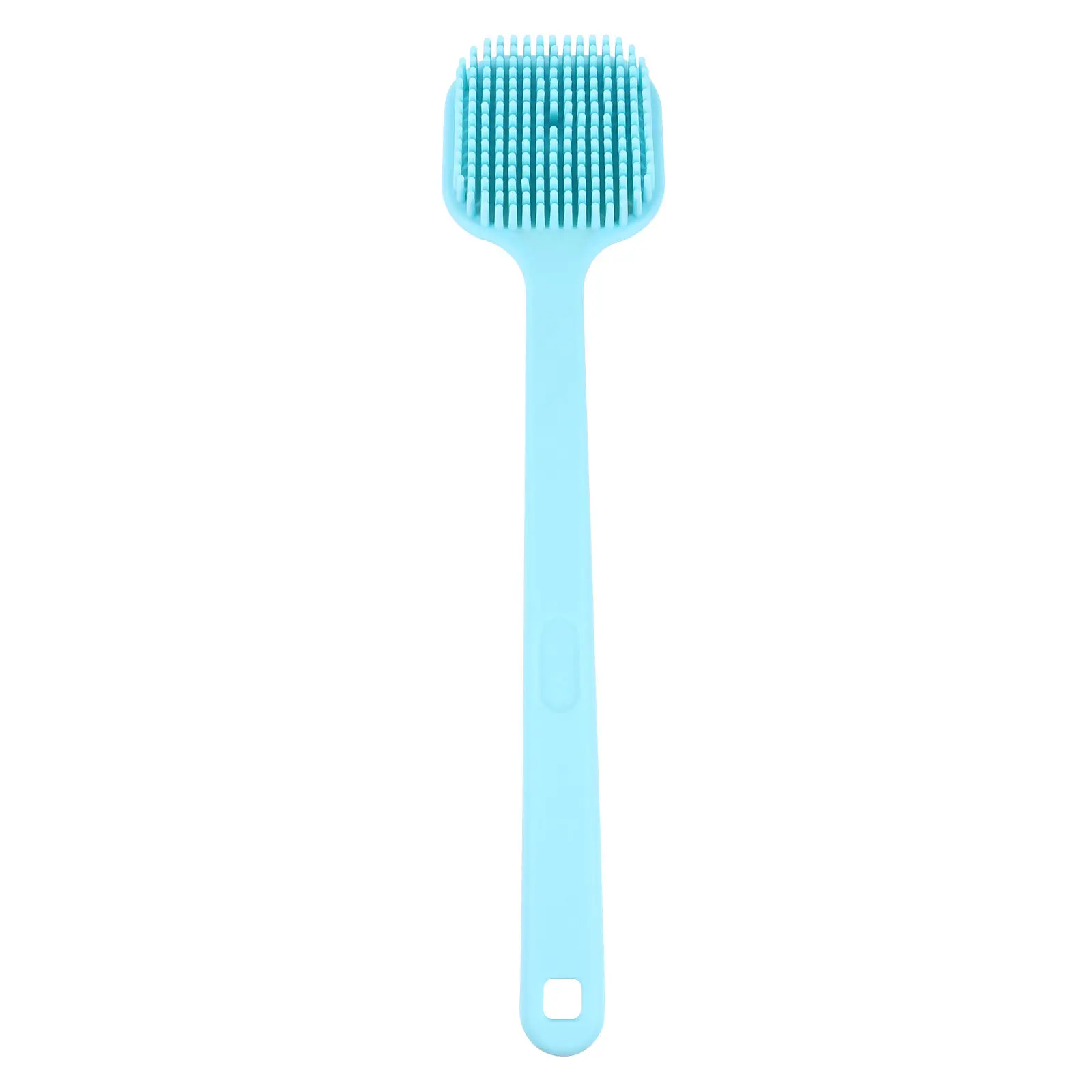 Ergonomic Silicone Body Scrubber Long Handle Shower Brush for Back Massage Dead Skin Removal Blood Circulation Boost Bath Brush