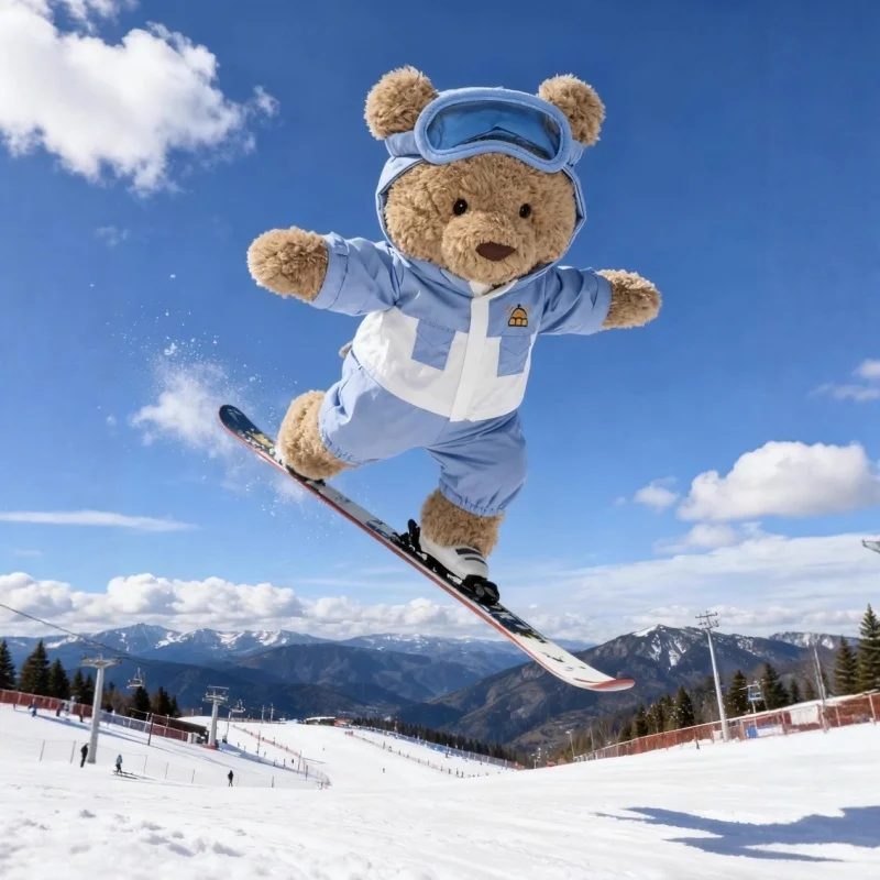 Disponibile 2025 Inverno Nuovo Jc Christmas Ski Series Tuta da sci Orso Abbigliamento da sci Peluche Bambola Kawaii Bambini Bambola Regali a sorpresa di Natale