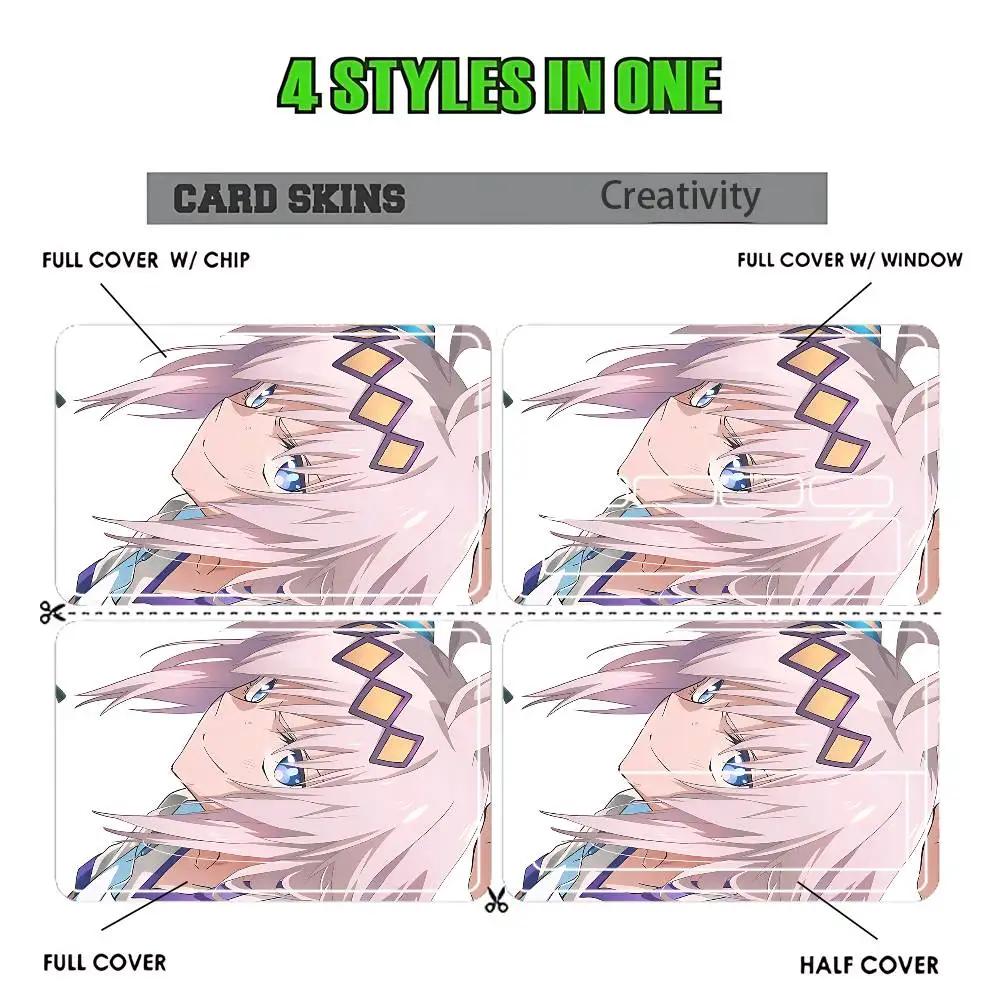 O-Oguri C-Cap Sticker Film Tape Skin for Credit Card Debit Card Cartoon Waterproof Stickers Small