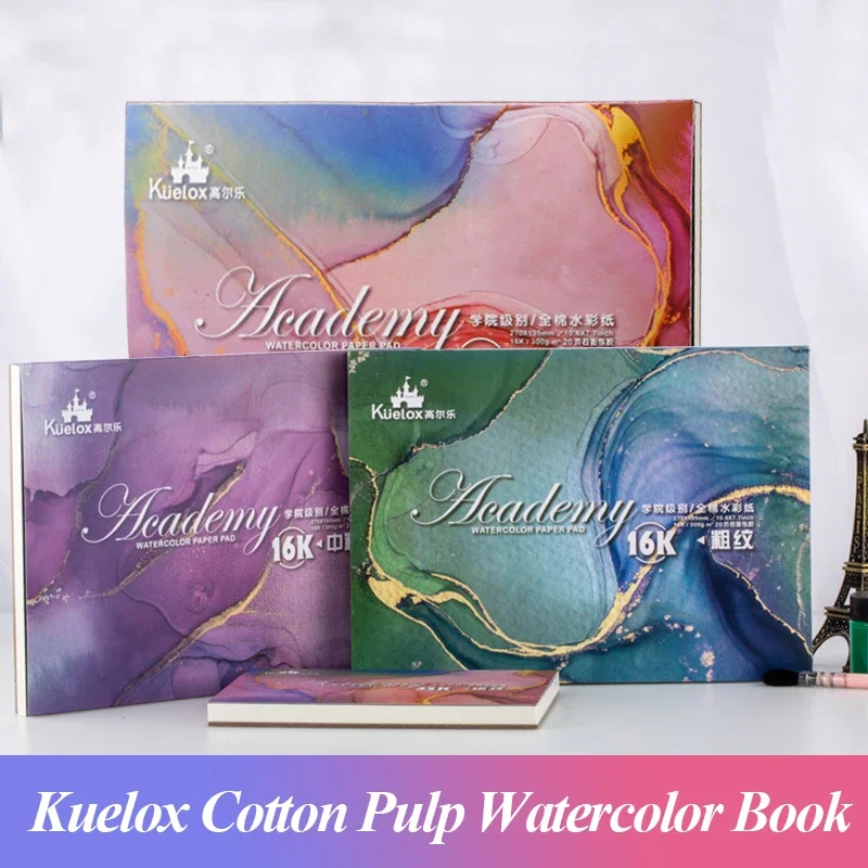 

Kuelox All cotton watercolor paper 8K/16K/32K 300g/20sheets College-level Professional Watercolor Art Drawing Paper Art Supplies