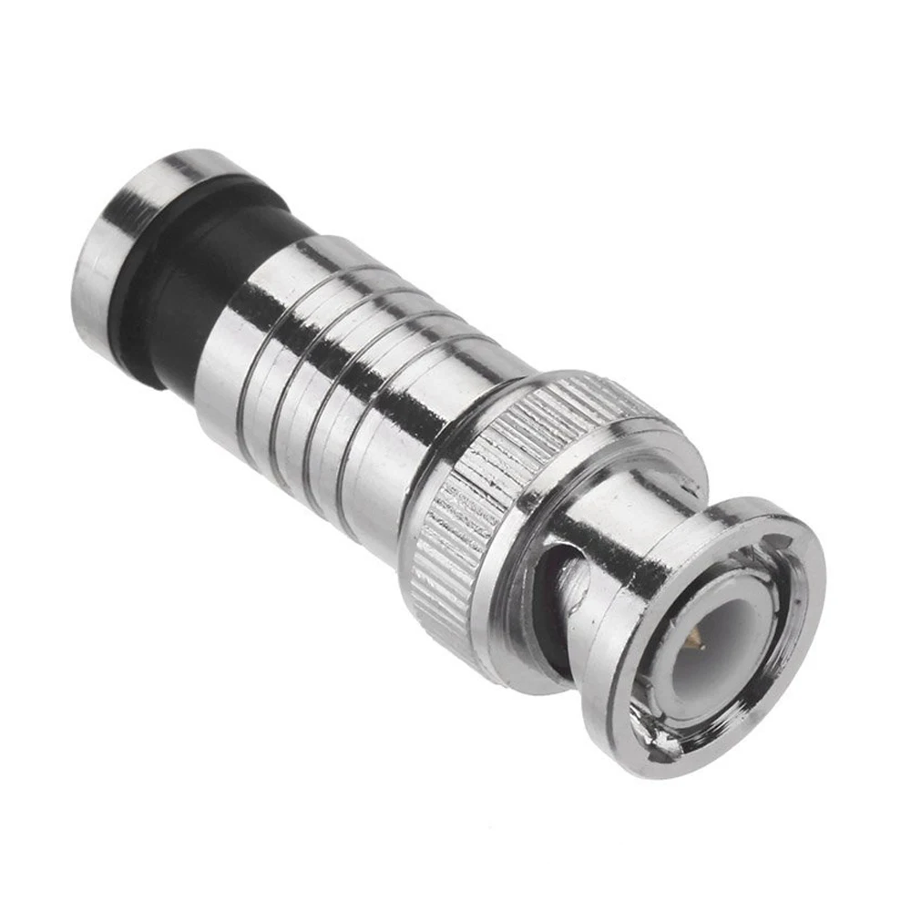 Conector de compresión BNC para cámaras CCTV, Cable coaxial RG59, 10 piezas