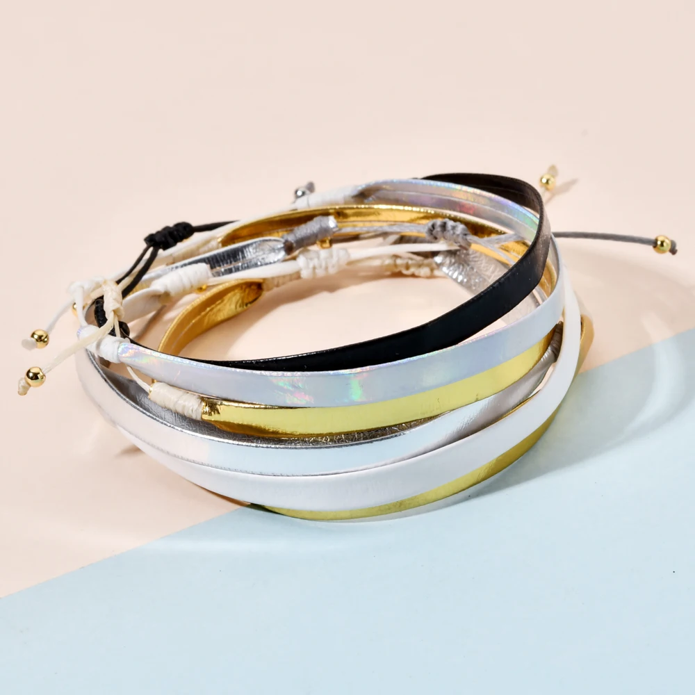 ZMZY Gold Color Leather Wrap Bracelet Colombia Jewelry Handmade Braided Bracelets For Women Gift Pulseras