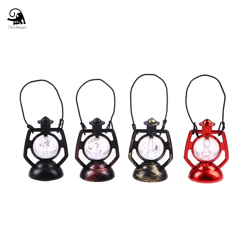 1:12 Retro Vintage Kerosene Lamp Lantern Oil Lamp Dollhouse Miniature handle Decor Toy Mini Doll House Furniture