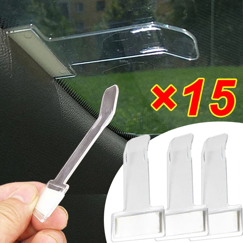 15/5Pcs Car Parking Ticket Clip Auto Receipt Permit Fastener Card Bill Storage Organizer Clips Car Windshield Stickers Accessor