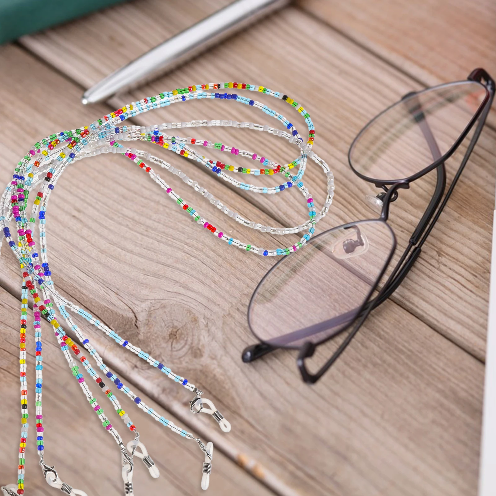 

4pcs Beaded Glasses Lanyard Eyeglass Chain Holder Strap For Women Men Outdoor Travel Durable Lightweight Replacement Eyeglasses
