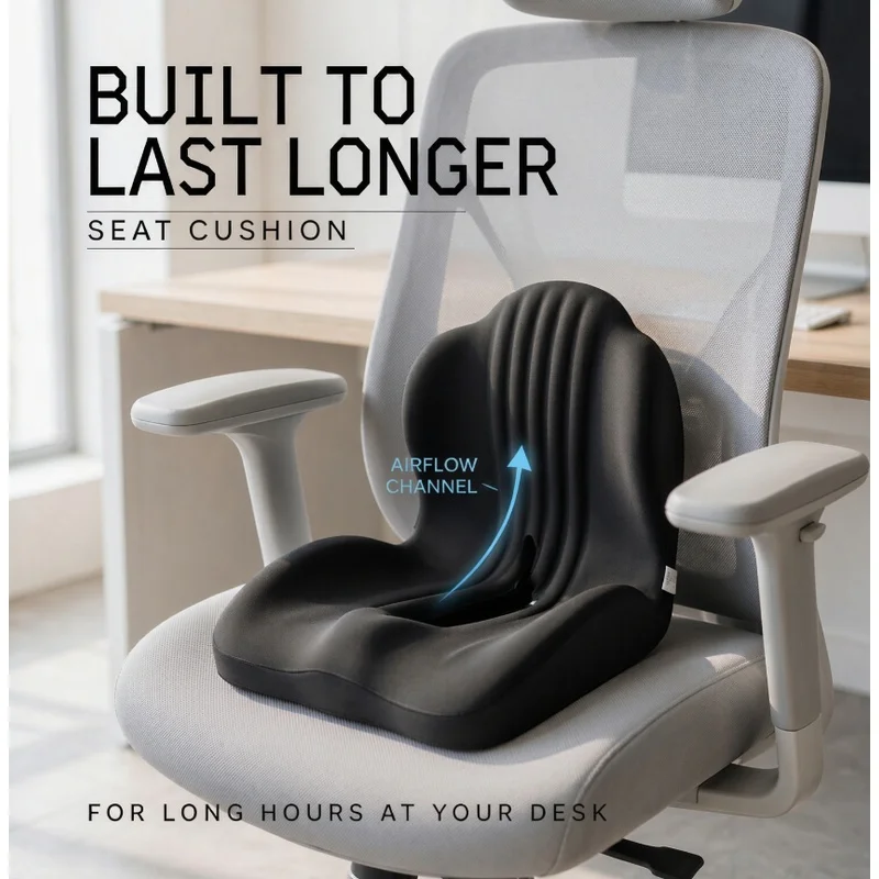 Stocking Stuffers Christmas Gift Memory Foam Coccyx Seat Cushion Ergonomic Pad Sciatica Pain Relief Posture Correction Office