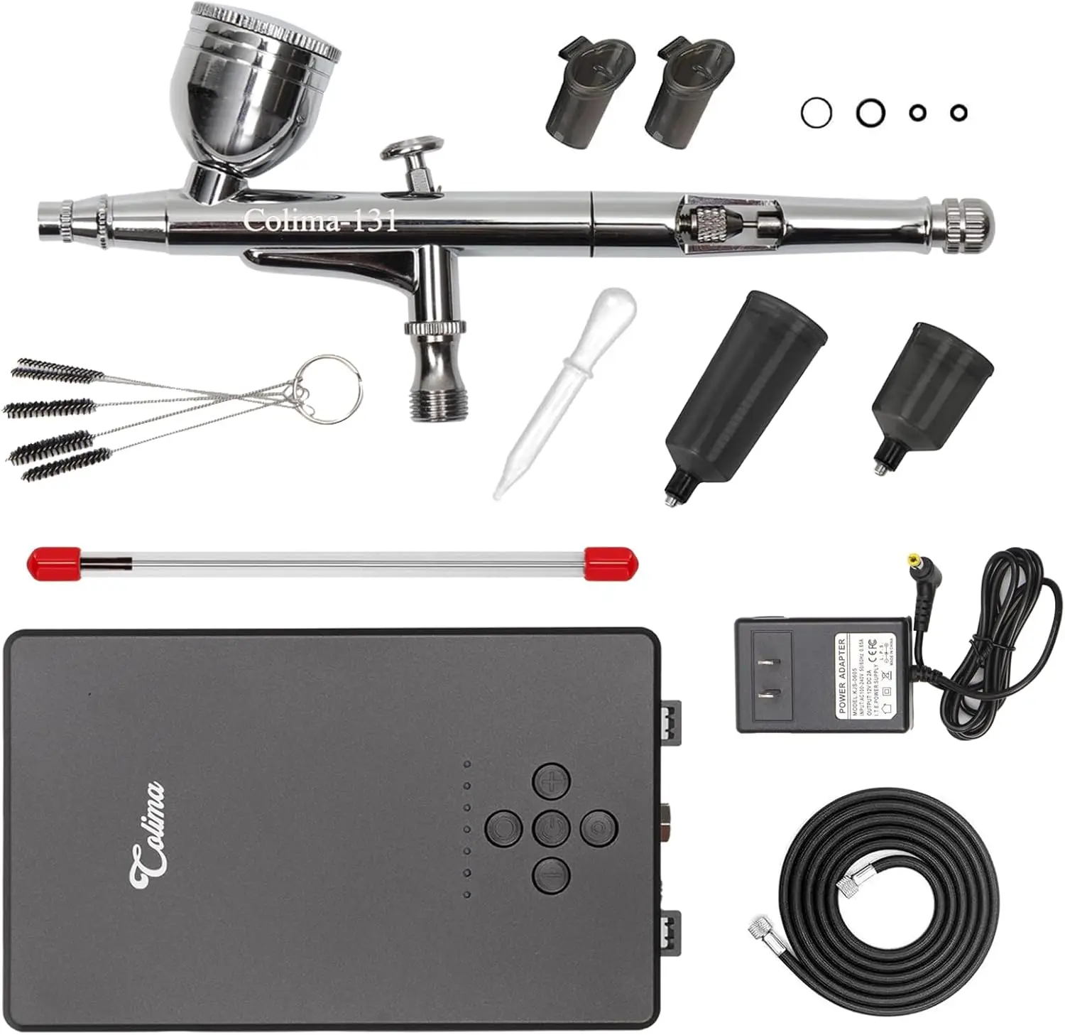 

27PSI Airbrush Kit, Dual-Action Compressor Set for Painting, Nails, Tattoo, Cake Decor