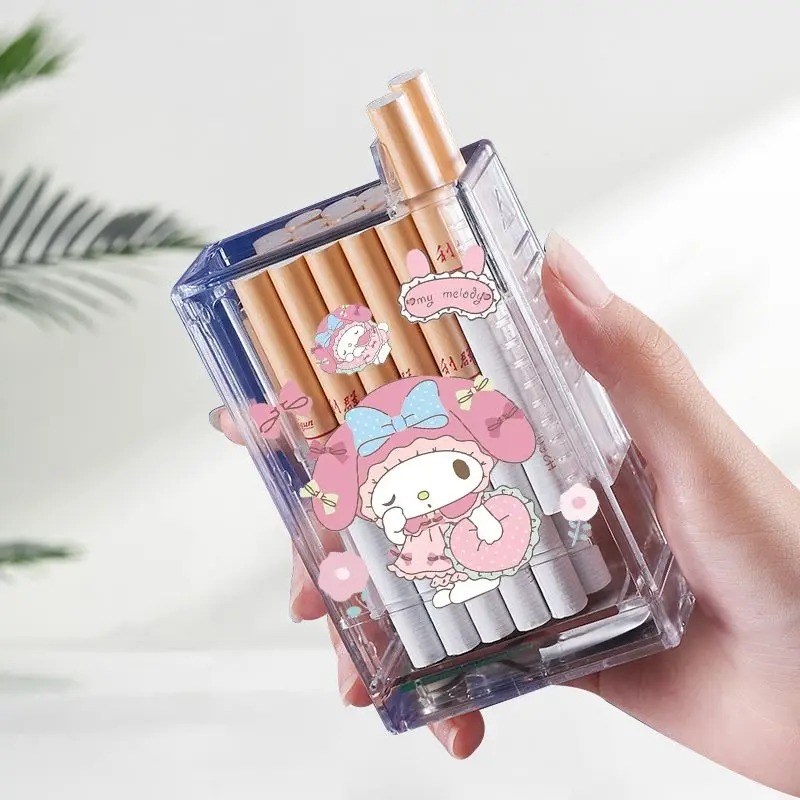 Ordinary Cigarette Boxes Integrated Usb Cigarette Case Lighter Hello Kitty Kuromi Sanrios Rechargeable Lighter Cigarette Case