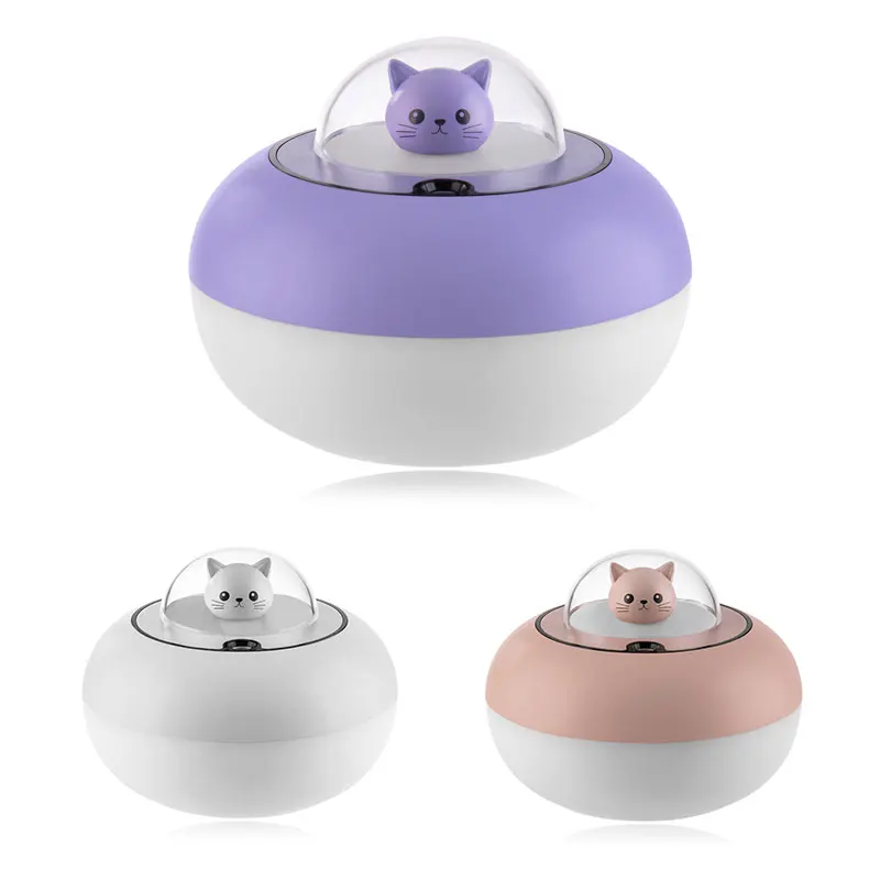 

Cute Cat Air Humidifier USB Aroma Essential Oil Diffuser Bedroom Humidificador Cool Mist Vaporizer LED Light For Home